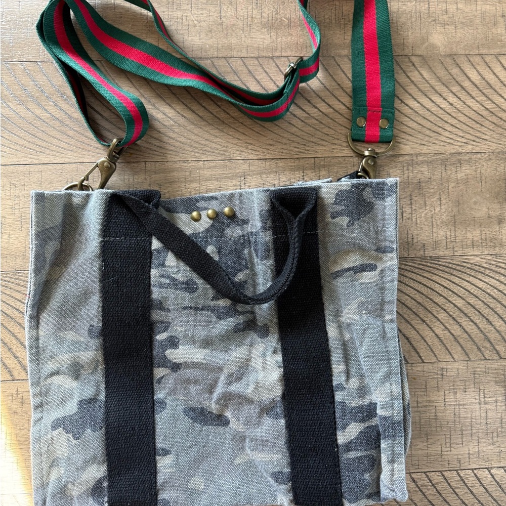 Camouflage Tote Bag with Black Straps